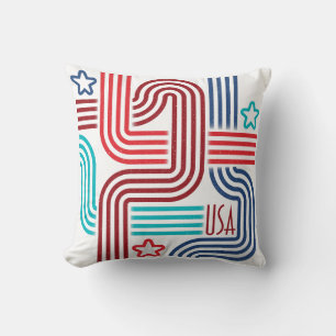 USA Deco Stripes - America's 250th Anniversary Cushion