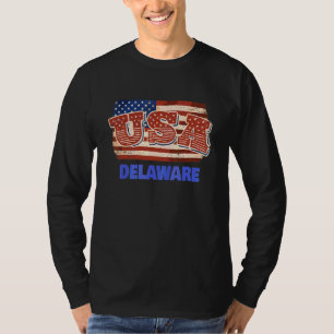 Usa Delaware State Retro Vintage Delaware Patrioti T-Shirt