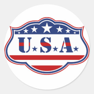 USA Design Classic Round Sticker