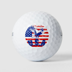 usa distressed bald eagle golf balls