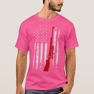 Usa Distressed Deer Hunting Rifle Hunter T-Shirt