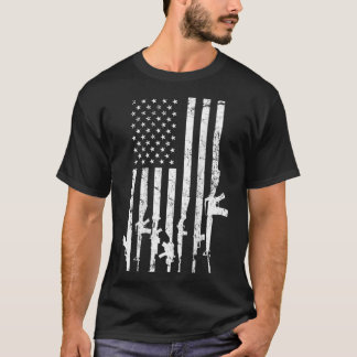 USA Distressed Flag Guns Pro Gun - 2nd Amendment - T-Shirt