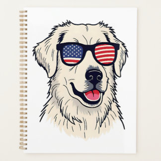 USA Dog Lover - Cool Pup with American Flag Shades Planner