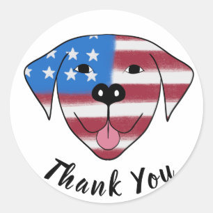 USA Dog Thank You Classic Round Sticker