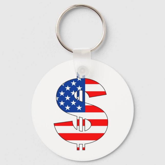 usa dollar symbol money sign key ring (Front)