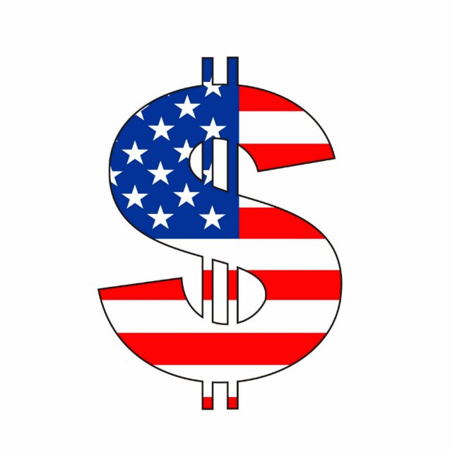 usa dollar symbol money sign standing photo sculpture (Front)