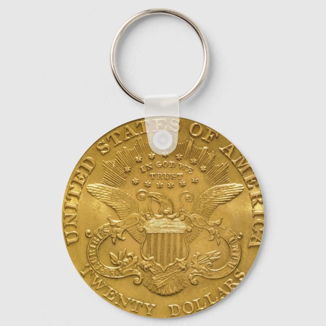 USA Double Eagle Liberty Head Gold Coin $20 Key Ring (Front)