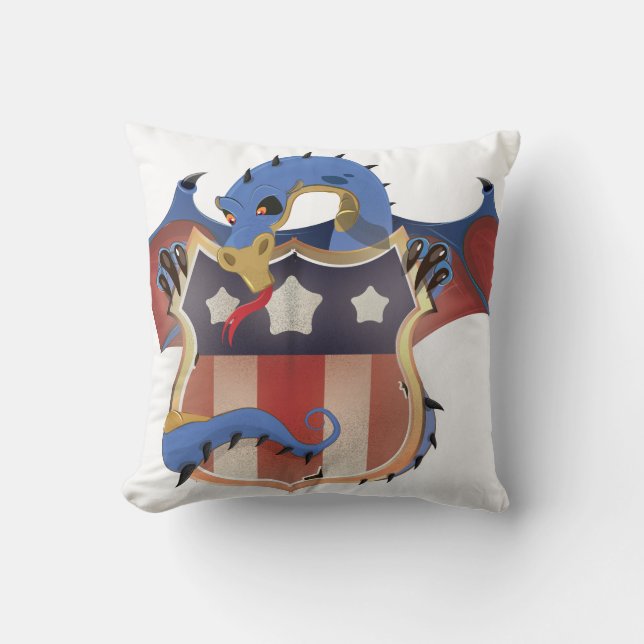 USA Dragon Vintage Shield Cushion (Front)