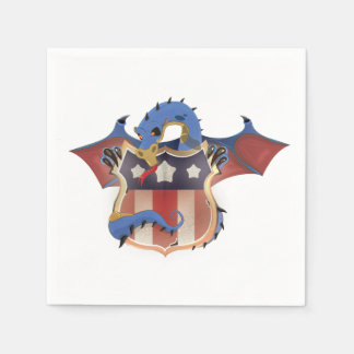 USA Dragon Vintage Shield Napkin