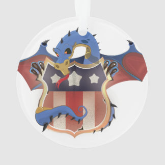 USA Dragon Vintage Shield Ornament