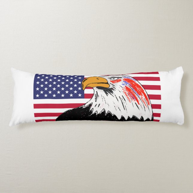 USA Drawing of an Eagle Body Cushion (Front)