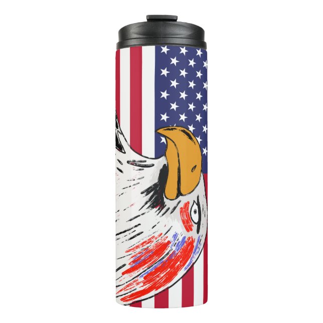 USA Drawing of an Eagle Thermal Tumbler (Front)