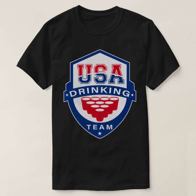 USA Drinking Team 4th of July Funny Independence D T-Shirt (Design Front)