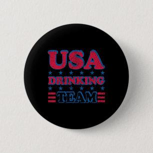 Usa Drinking Team 4th Of July Independence Day Dru 6 Cm Round Badge