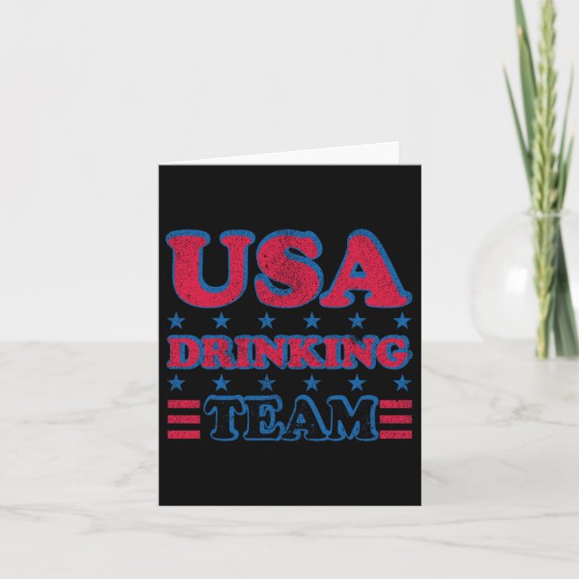 Usa Drinking Team 4th Of July Independence Day Dru Card (Front)
