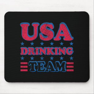 Usa Drinking Team 4th Of July Independence Day Dru Mouse Mat
