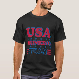 Usa Drinking Team 4th Of July Independence Day Dru T-Shirt