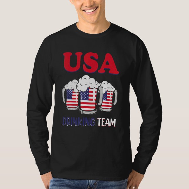 Usa Drinking Team   4th Of July T-Shirt (Front)