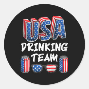 Usa Drinking Team America Party Us Patriots Party Classic Round Sticker
