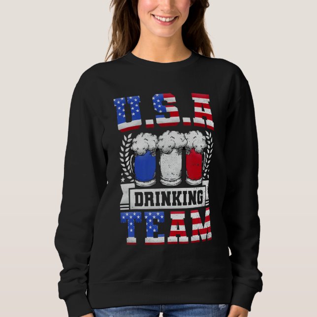 Usa Drinking Team  Beer Day Sweatshirt (Front)