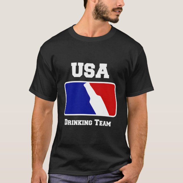Usa Drinking Team Beer T-Shirt (Front)