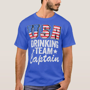 USA Drinking Team Captain American Flag 4th Of Jul T-Shirt
