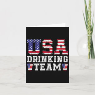 Usa Drinking Team Funny Drinking Beer Lover 4th Of Card