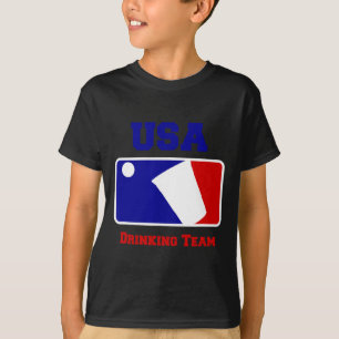 Usa Drinking Team Funny Party Beer Pong Game  T-Shirt