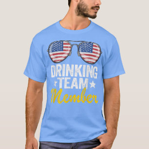 USA Drinking Team Member American Flag 4th Of July T-Shirt