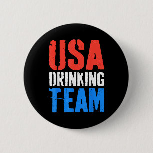 Usa Drinking Team Shirt Funny Men Women 4th Of Jul 6 Cm Round Badge