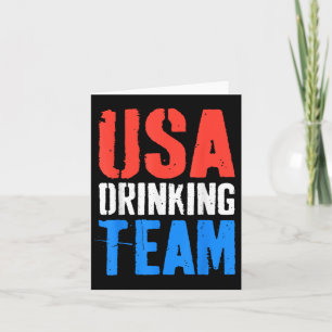 Usa Drinking Team Shirt Funny Men Women 4th Of Jul Card