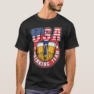 Usa Drinking Team Us American Flag 4th Of July Bee T-Shirt