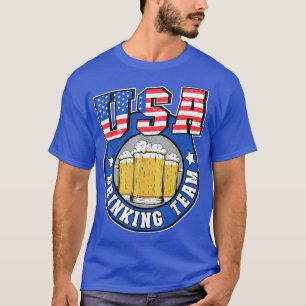 USA Drinking Team US American Flag 4th Of July Bee T-Shirt