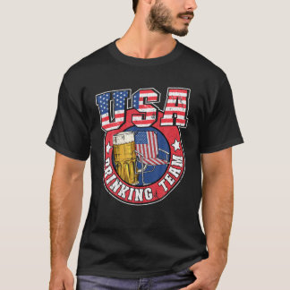 USA Drinking Team US American Flag 4Th Of July Bee T-Shirt