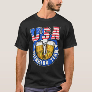 Usa Drinking Team Us American Flag 4th Of July Bee T-Shirt