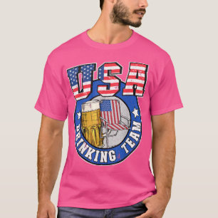 USA Drinking Team US American Flag 4th Of July Bee T-Shirt