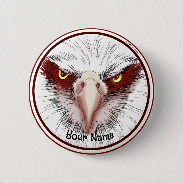 USA Eagle  6 Cm Round Badge (Front)