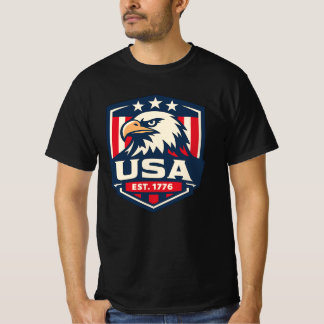 USA Eagle Badge Est. 1776 Patriotic American Vinta T-Shirt