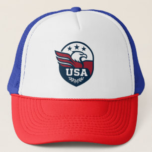 USA Eagle Crest Trucker Hat