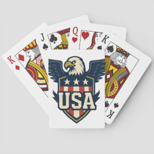 USA Eagle Crest — Vintage Flag Shield Playing Cards