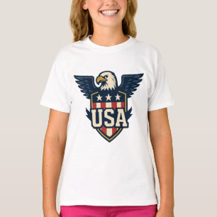 USA Eagle Crest — Vintage Flag Shield T-Shirt