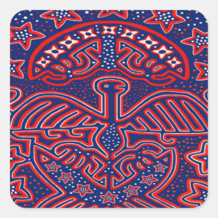 USA Eagle Democratic Patriot Square Sticker