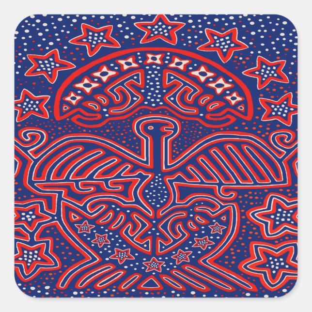 USA Eagle Democratic Patriot Square Sticker (Front)