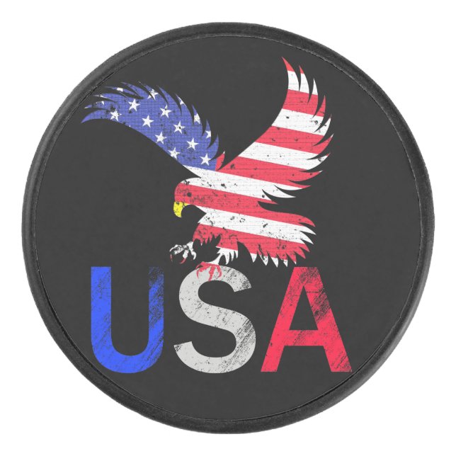 USA Eagle Hockey Puck (Front)
