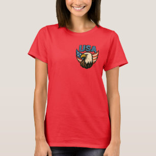 USA Eagle Patriot Emblem - Bold American Flag Desi T-Shirt