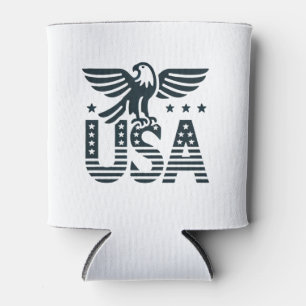USA Eagle Patriotic Desig -Stars and Stripes Style Can Cooler