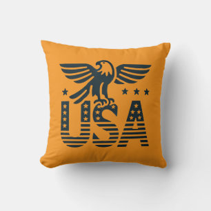 USA Eagle Patriotic Desig -Stars and Stripes Style Cushion