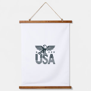 USA Eagle Patriotic Desig -Stars and Stripes Style Hanging Tapestry