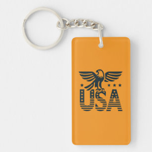 USA Eagle Patriotic Desig -Stars and Stripes Style Key Ring