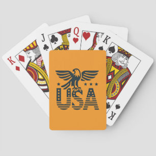 USA Eagle Patriotic Desig -Stars and Stripes Style Playing Cards
